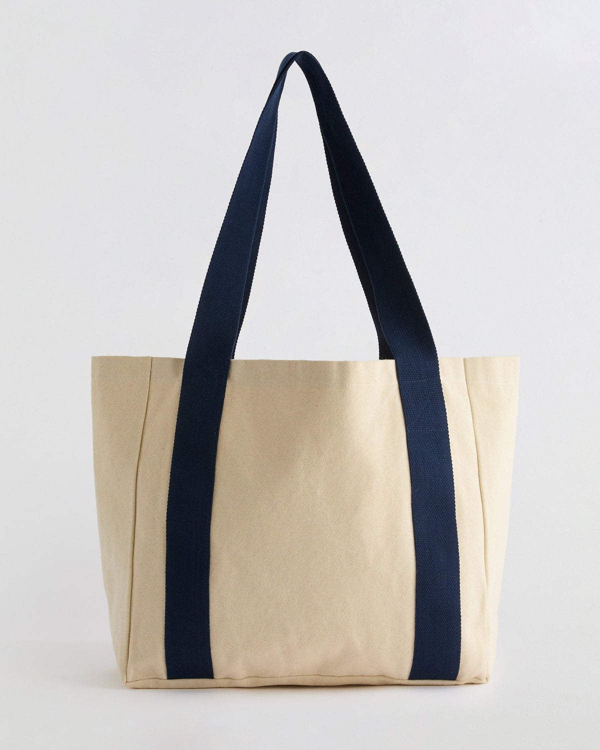 Contrast Canvas Tote Bag - Cream