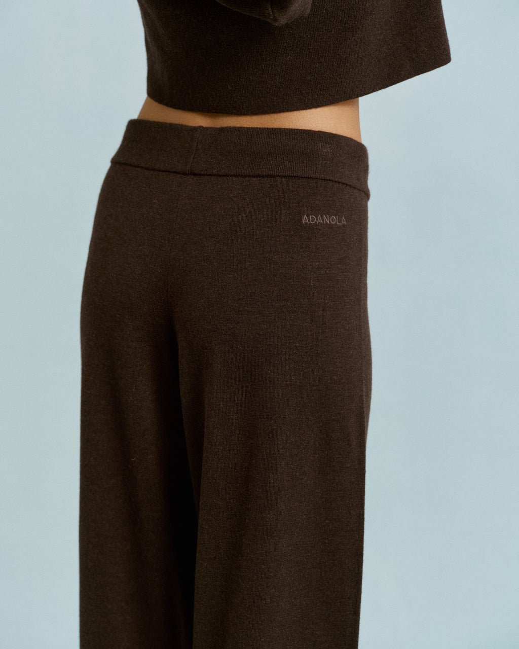 Knit Straight Leg Trousers - Coffee Bean
