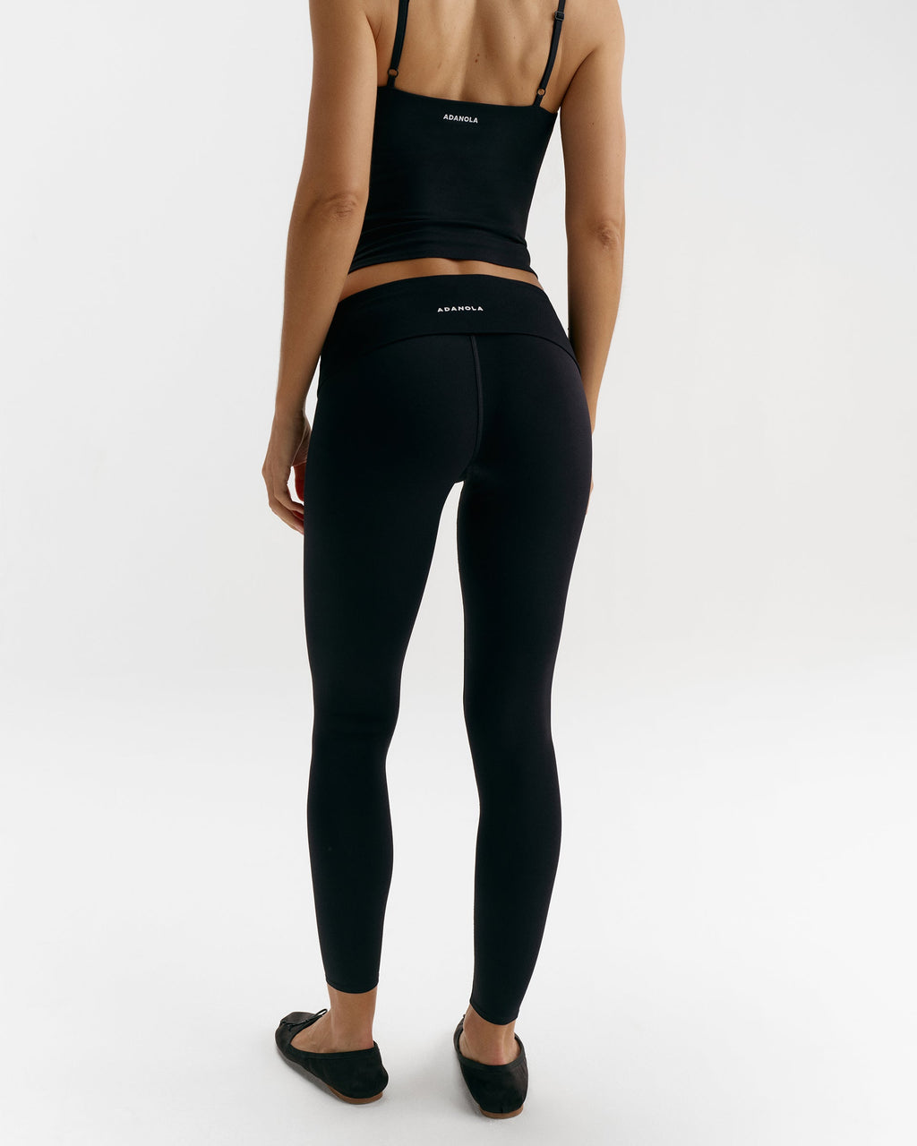 Fold Over Yoga Leggings - Black