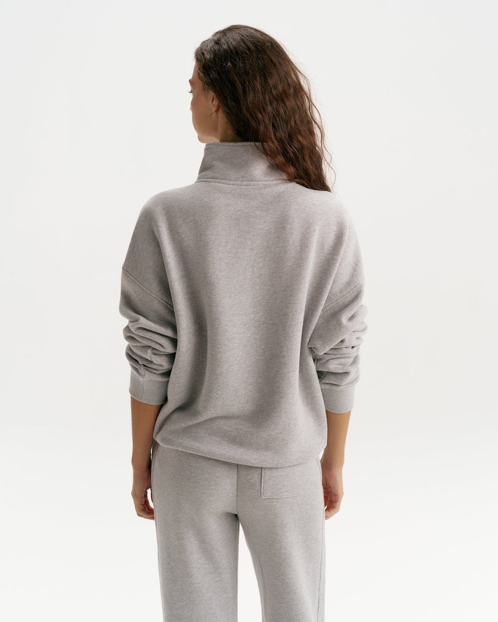 Classic Relaxed Quarter Zip Sweatshirt - Heather Grey