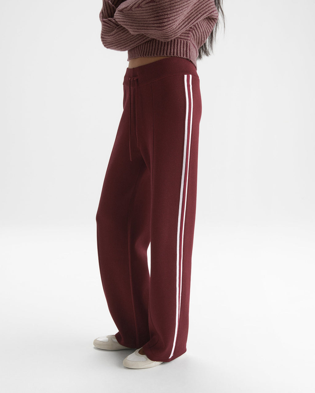 Knit Straight Leg Pants - Damson