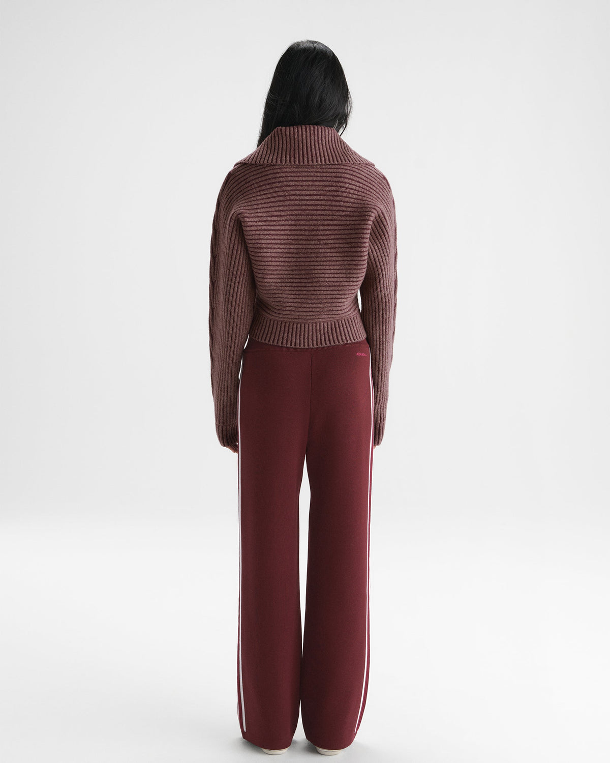 Knit Straight Leg Pants - Damson