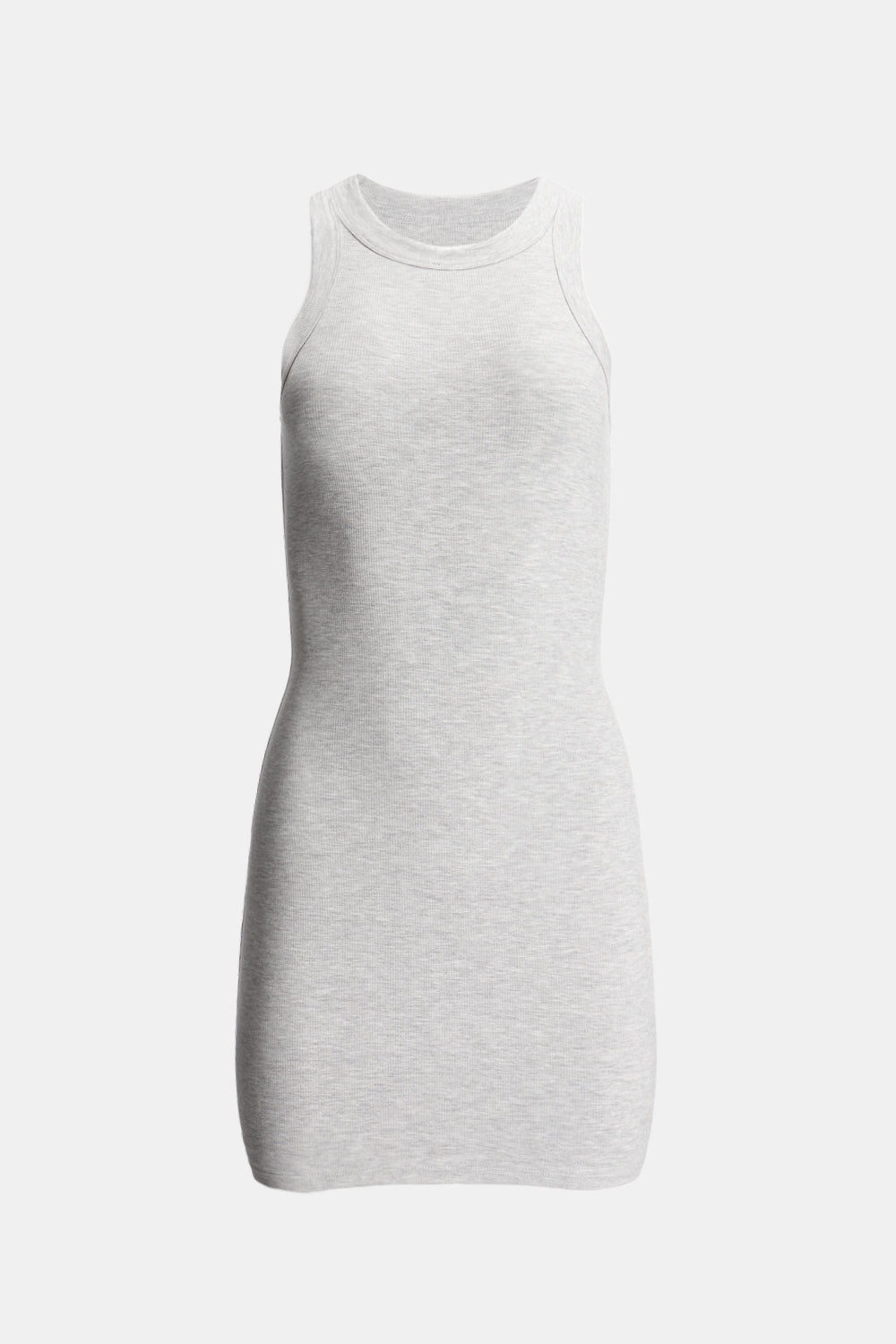 365 Rib Racer Mini Dress - Grey Marl
