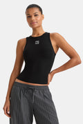 365 Rib Logo Racer Vest - Black