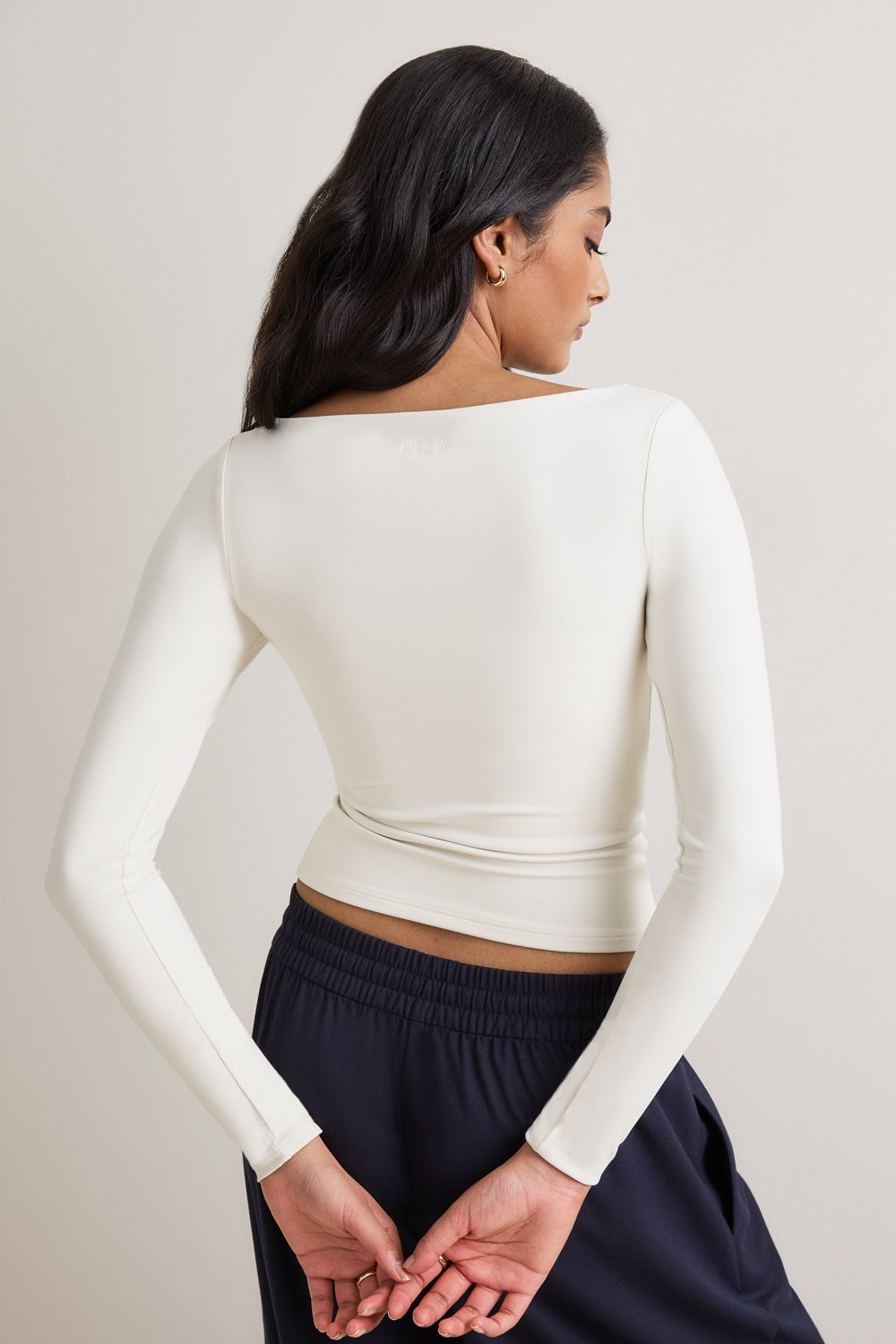 365 Boat Neck Long Sleeve Top - Coconut Milk