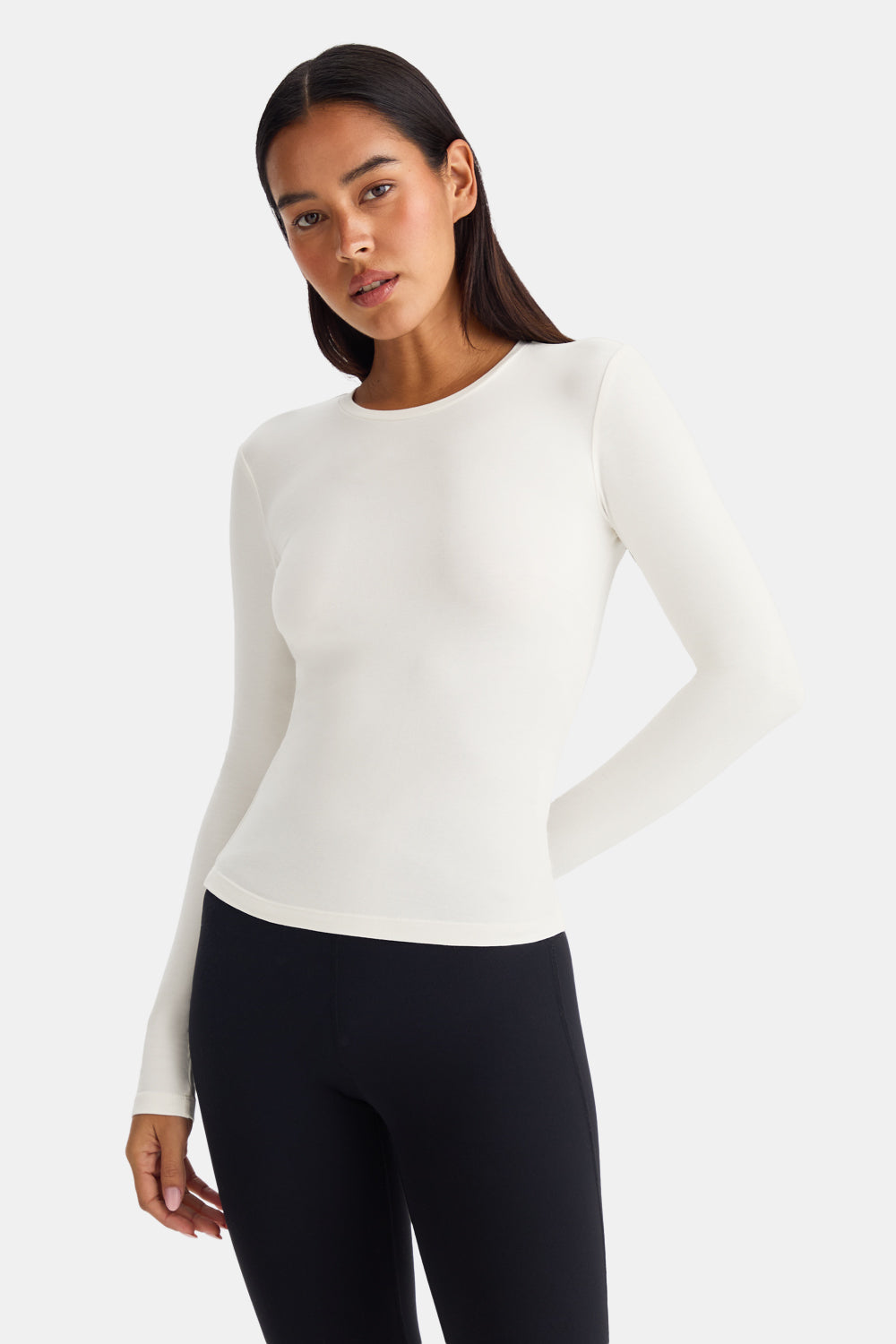 365 Core Cotton Long Sleeve T-Shirt - Ivory