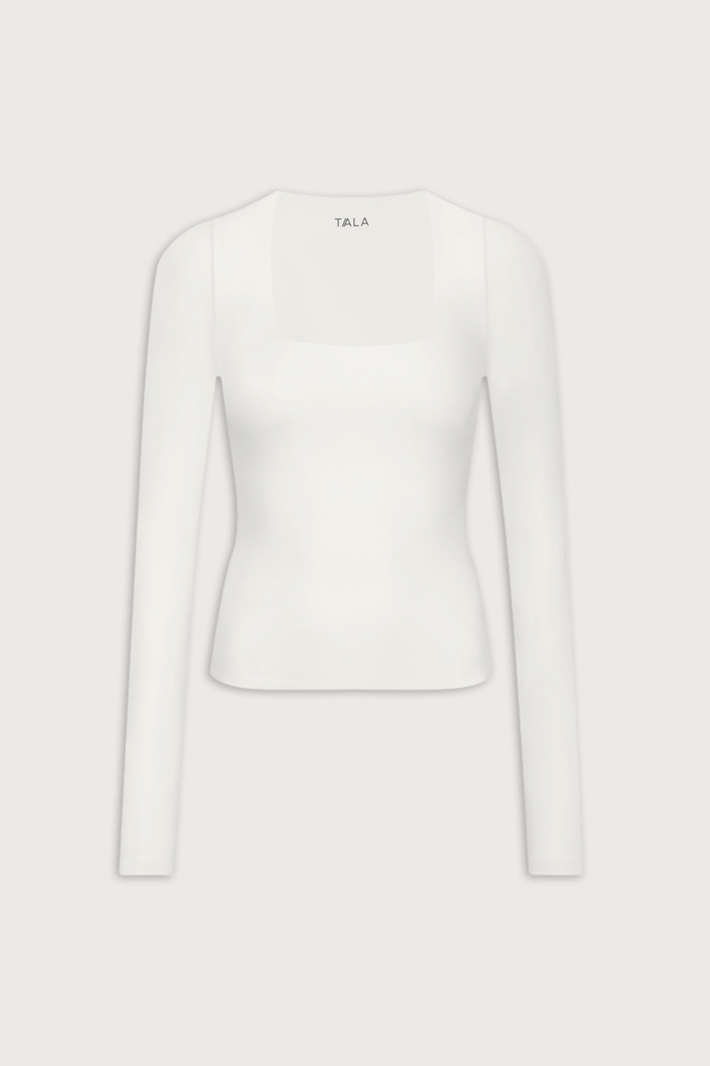 365 Square Neck Long Sleeve Top - Coconut Milk