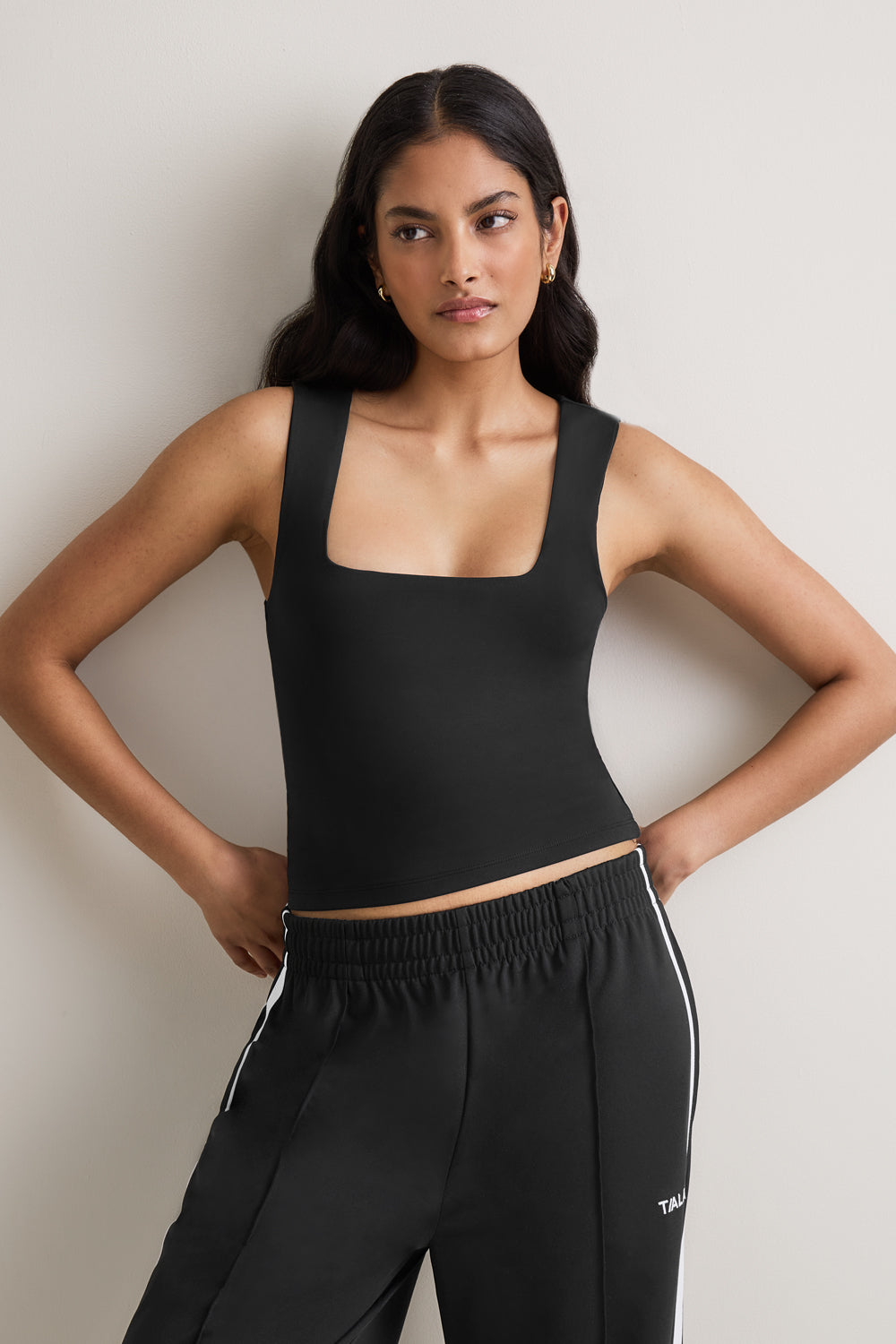 365 Square Neck Vest - Shadow Black