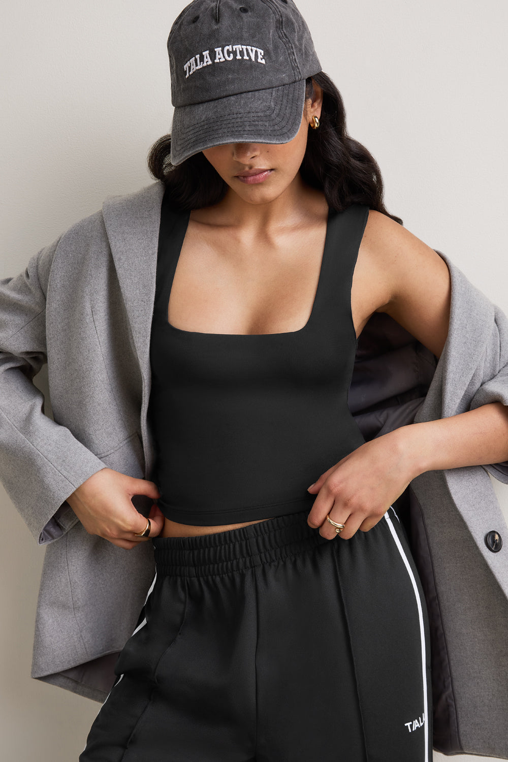 365 Square Neck Vest - Shadow Black