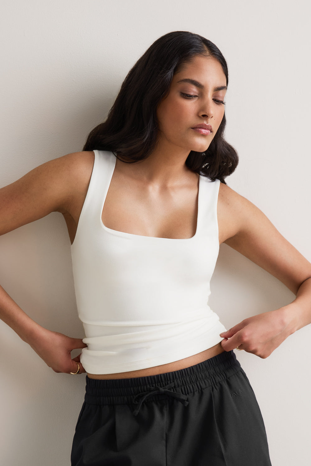 365 Square Neck Vest - Coconut Milk