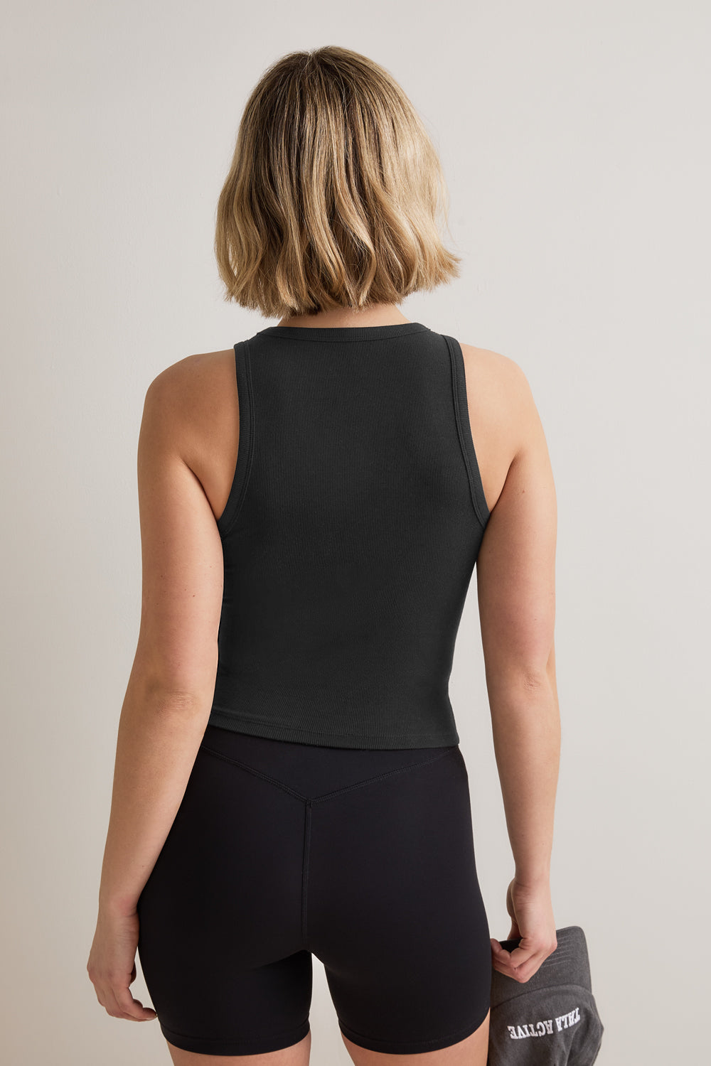 365 Rib Longline Logo Racer Vest - Shadow Black