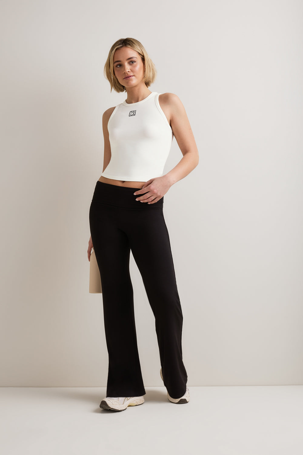 365 Rib Longline Logo Racer Vest - Coconut Milk
