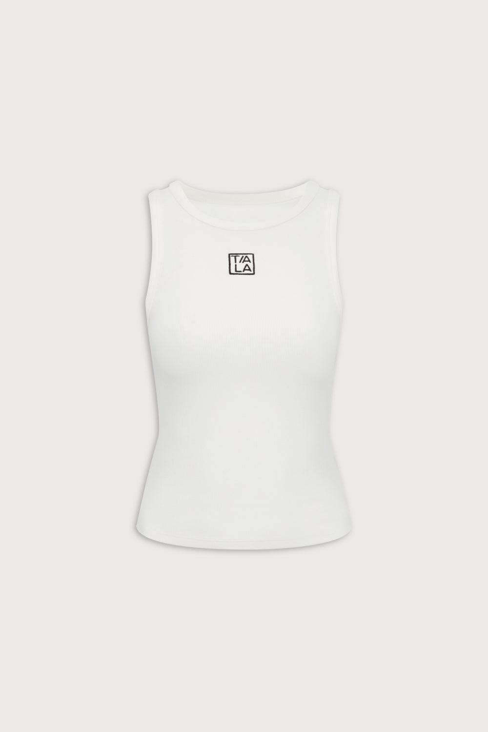 365 Rib Longline Logo Racer Vest - Coconut Milk