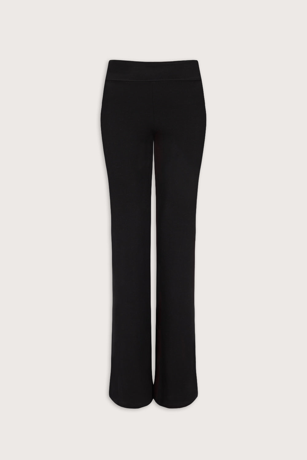 365 Rib Fold Waist Flared Trousers - Shadow Black
