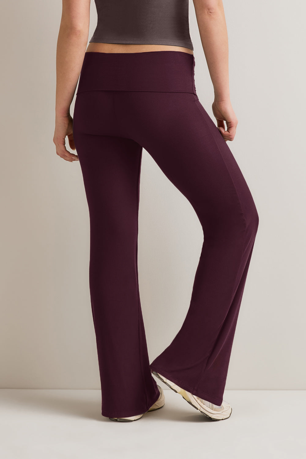 365 Rib Fold Waist Flared Trousers - Fig