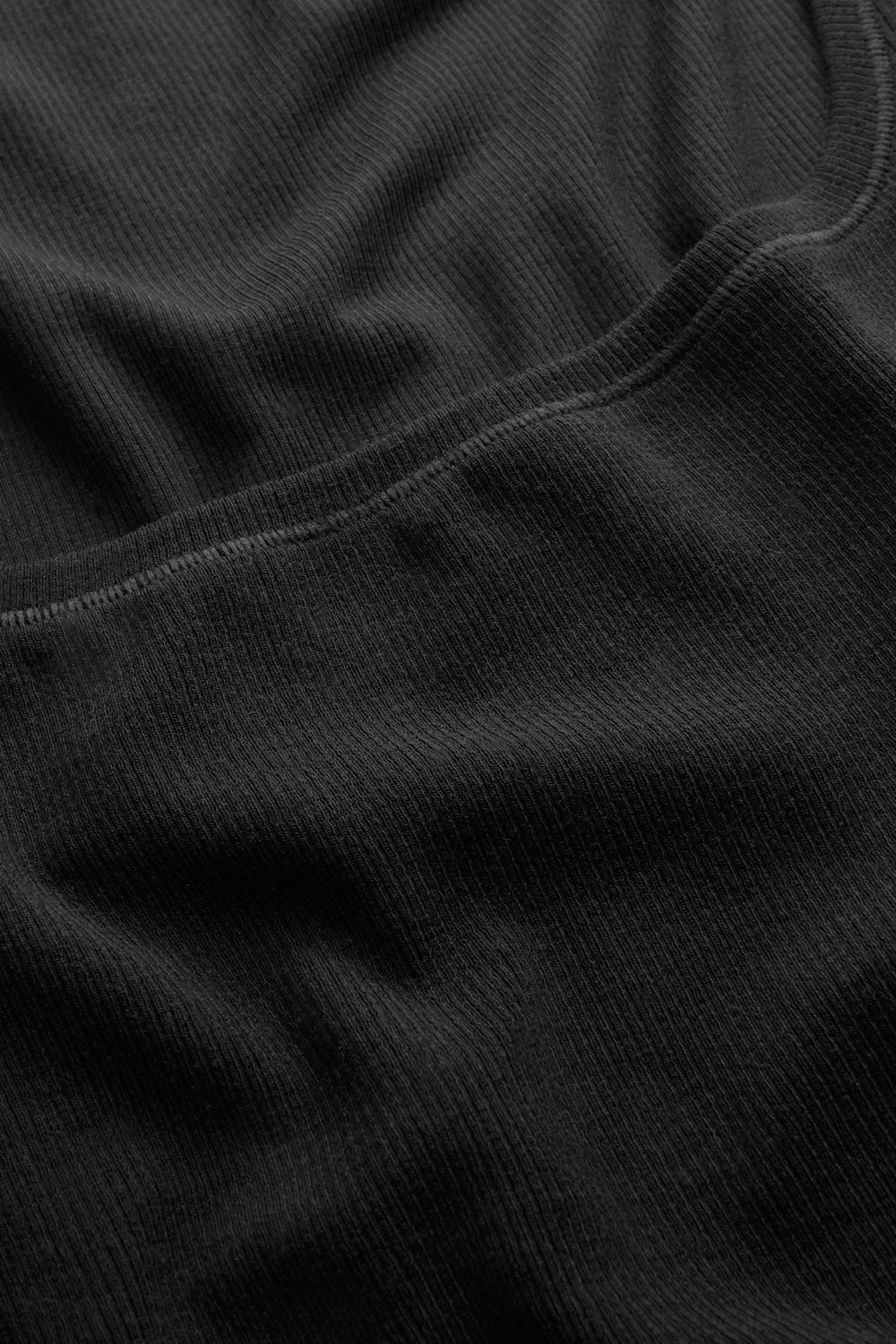 365 Rib Square Neck Vest - Shadow Black