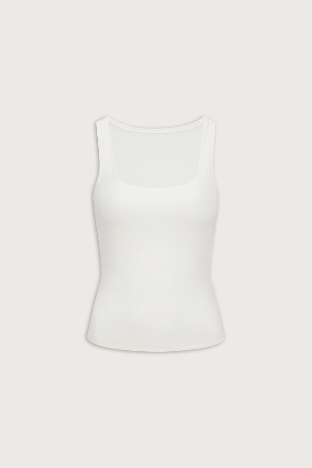 365 Rib Square Neck Vest - Coconut Milk