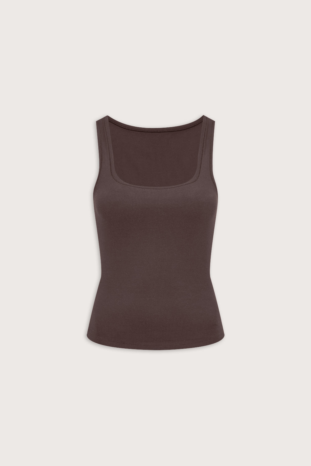 365 Rib Square Neck Vest - Espresso