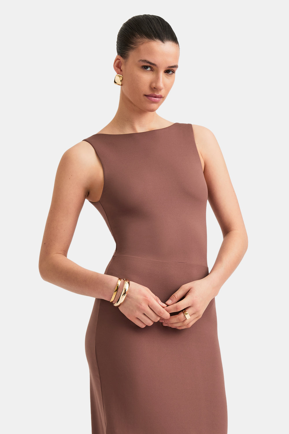 365 Open Back Maxi Dress - Clay