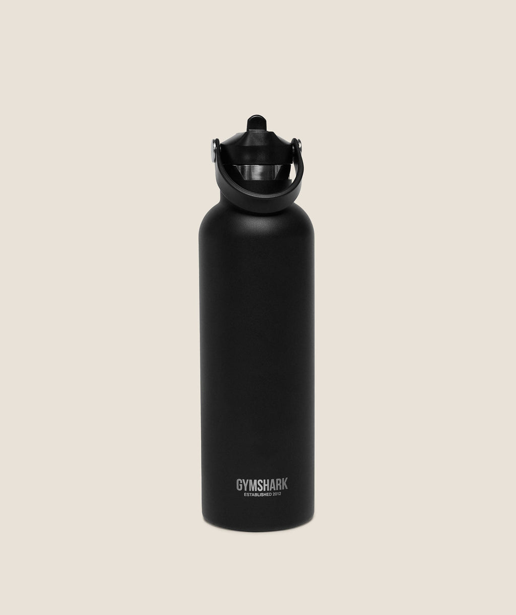 Gymshark 700ml Metal Insulated Straw Bottle - Black