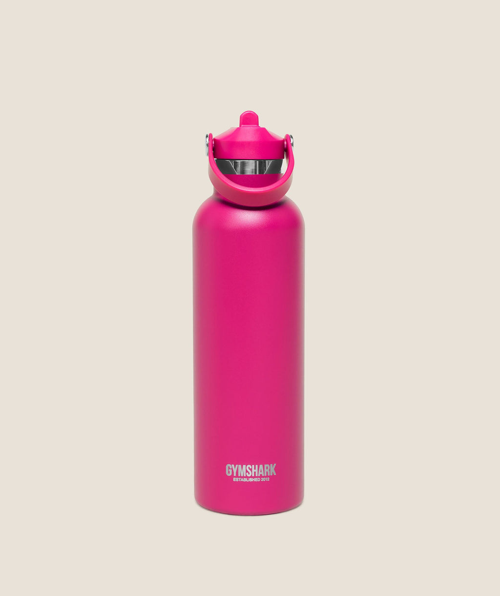 Gymshark 700ml Metal Insulated Straw Bottle - Performance Pink