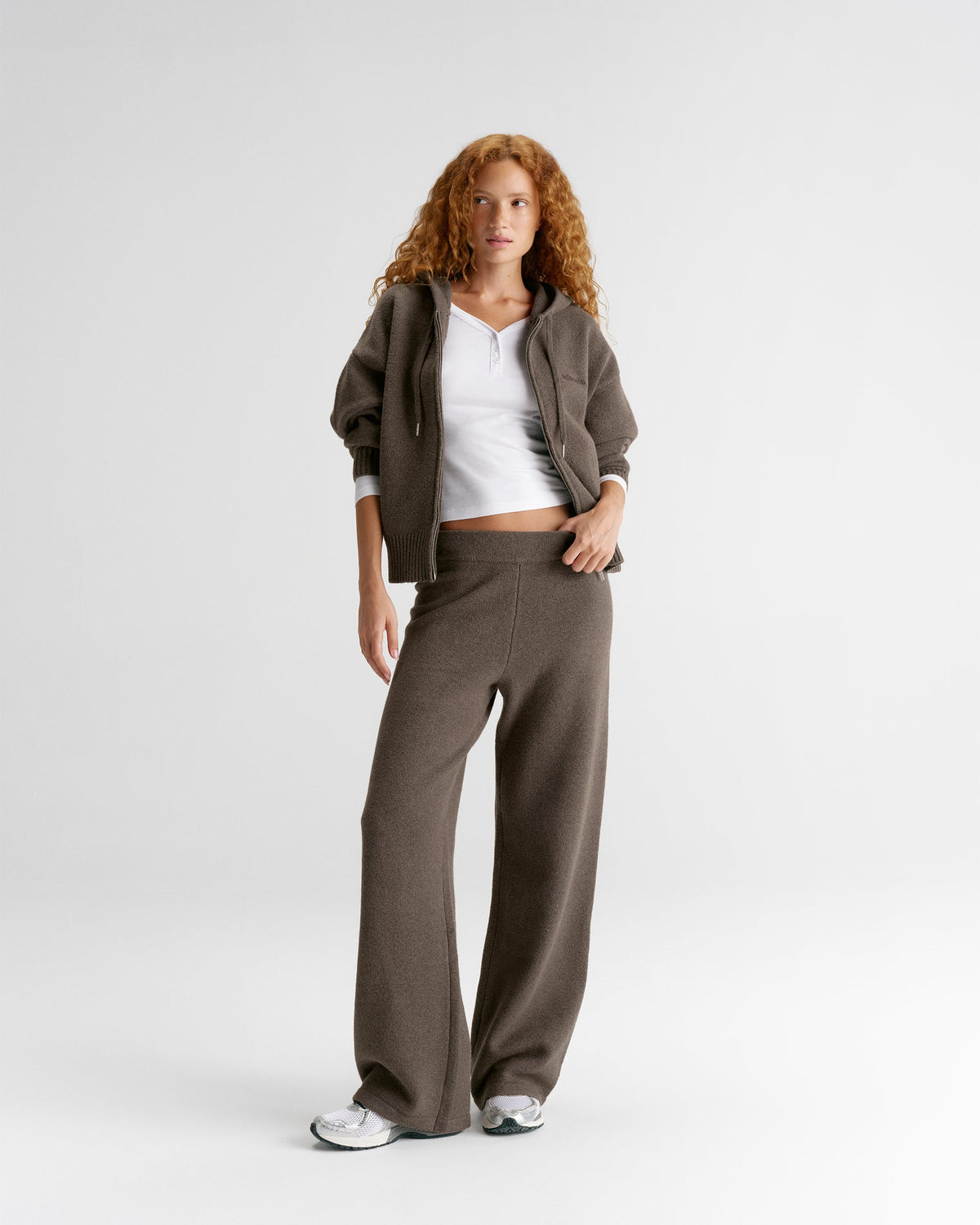 Knit Straight Leg Sweatpants - Cocoa Marl