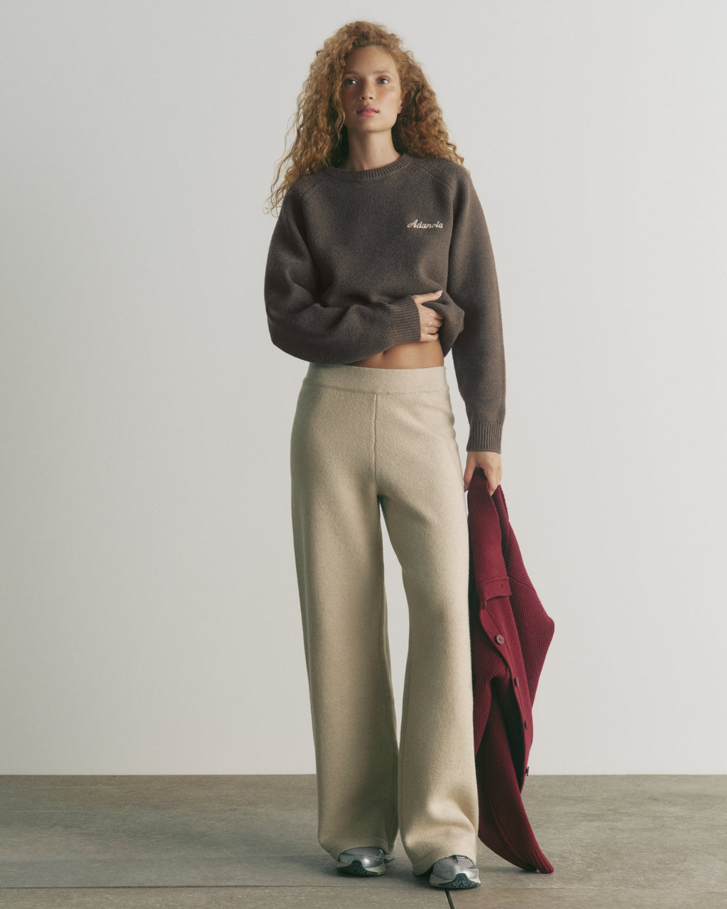 Knit Straight Leg Sweatpants - Oatmeal
