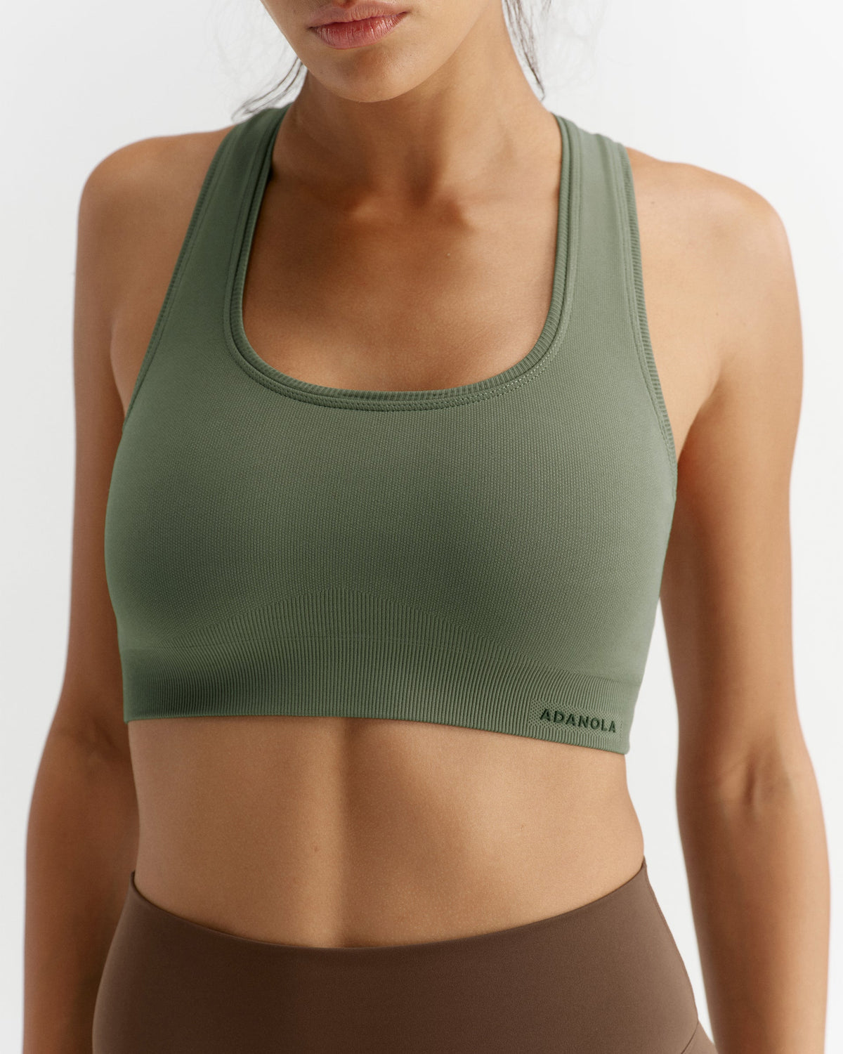 Classic Seamless Racer Back Bra - Thyme Green