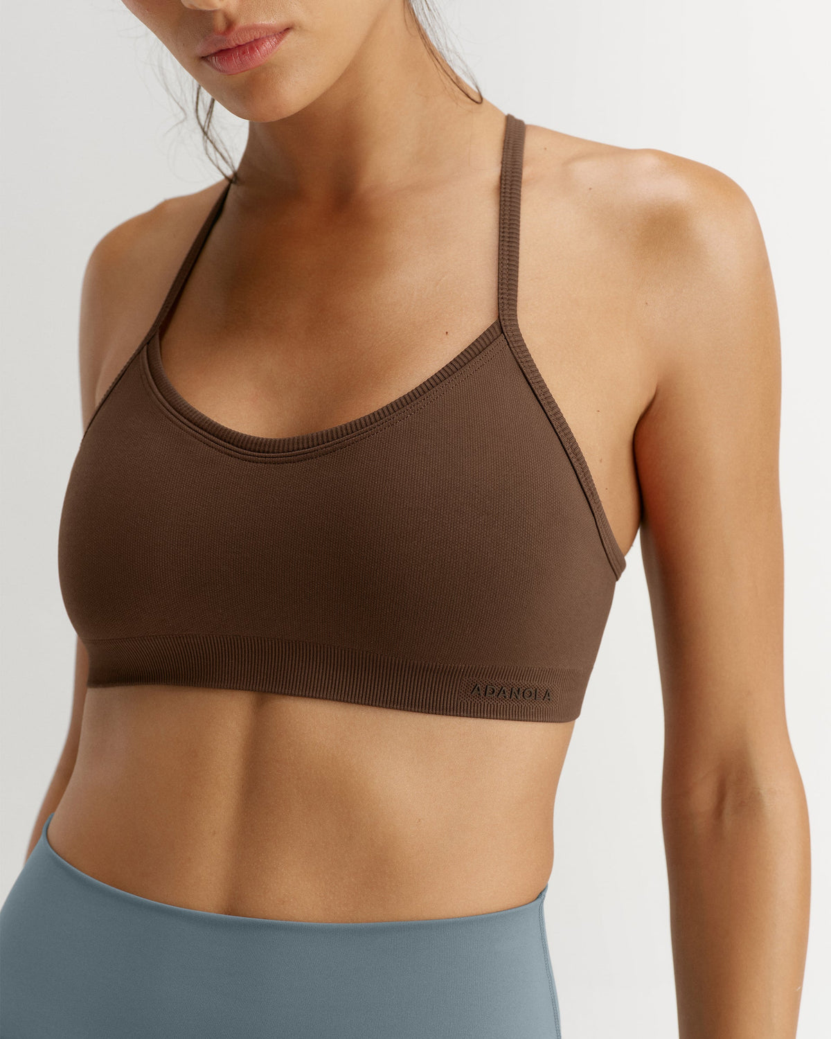 Classic Seamless Cross Back Bra - Chocolate Brown