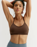 Classic Seamless Cross Back Bra - Chocolate Brown
