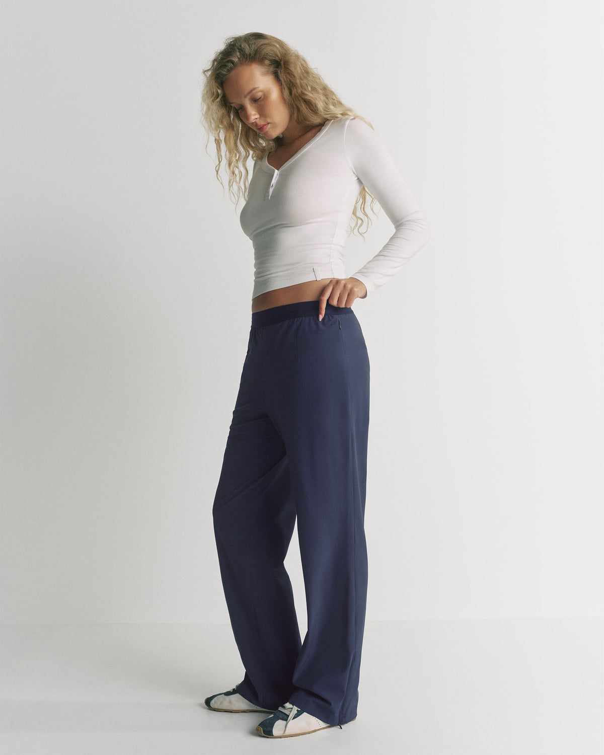 Adanola Waistband Trousers - Navy Blue