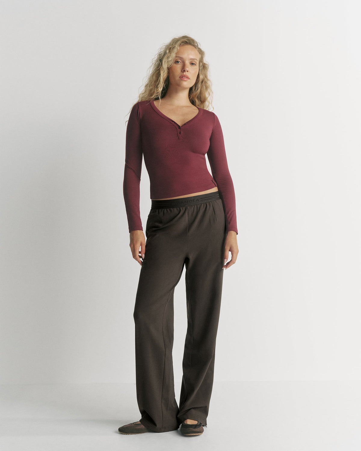 Adanola Waistband Trousers - Coffee Bean