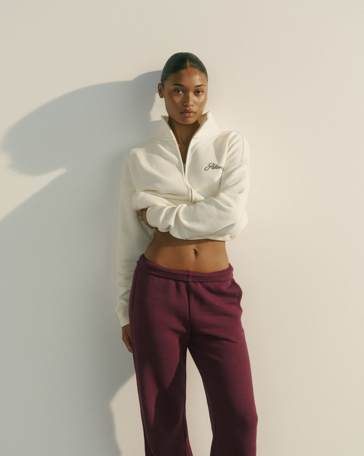 Classic Relaxed Zip Through Sweatshirt - Marshmallow White