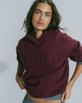 Oversized Knit Hoodie - Damson