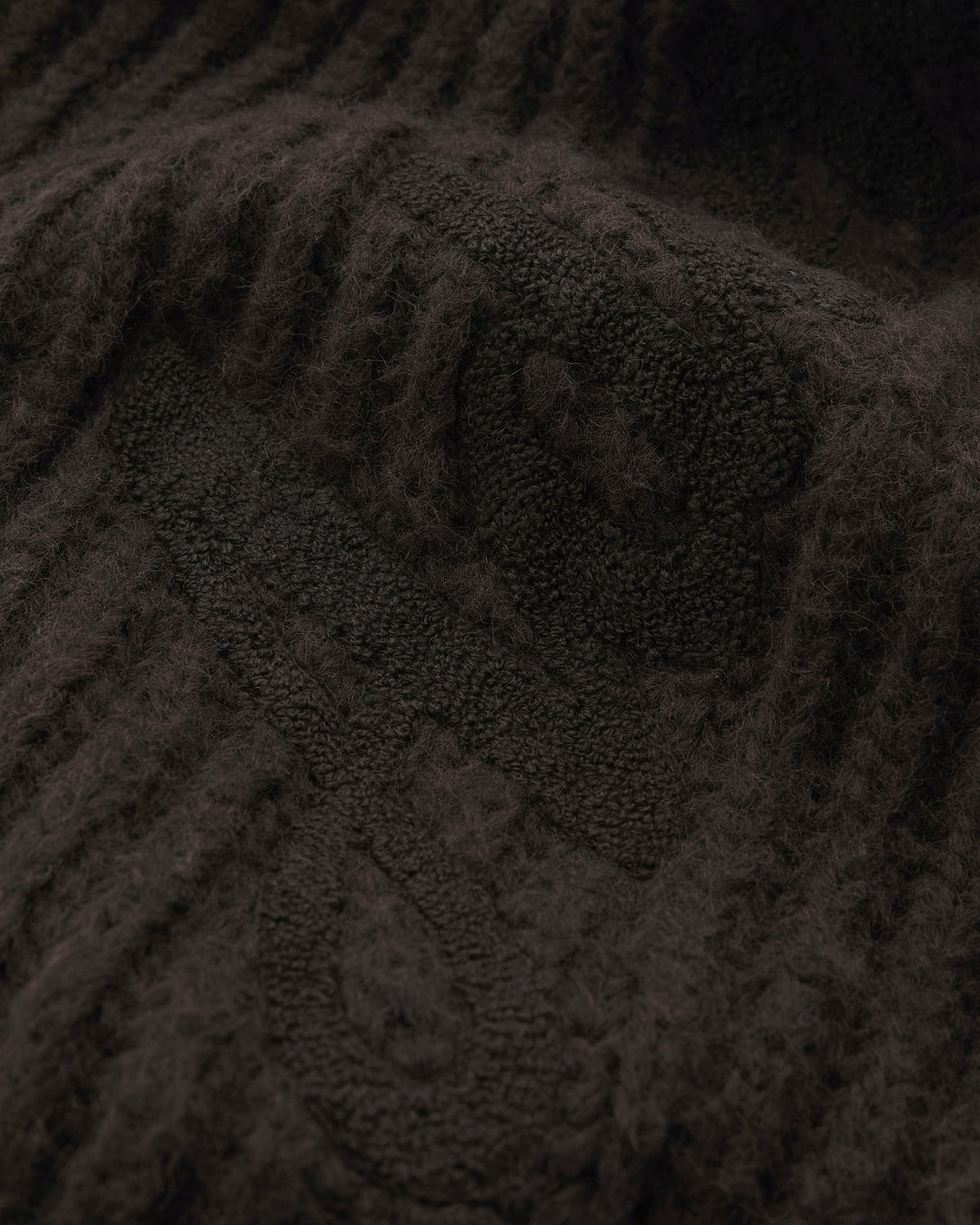 Chunky Boucle Scarf - Coffee Bean