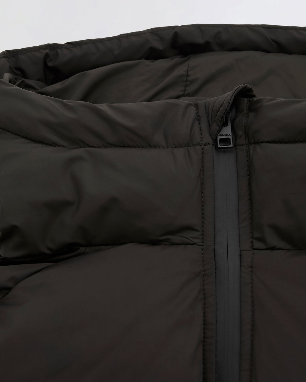 Funnel Neck Balloon Sleeve Down Puffer Jacket - Coffee Bean
