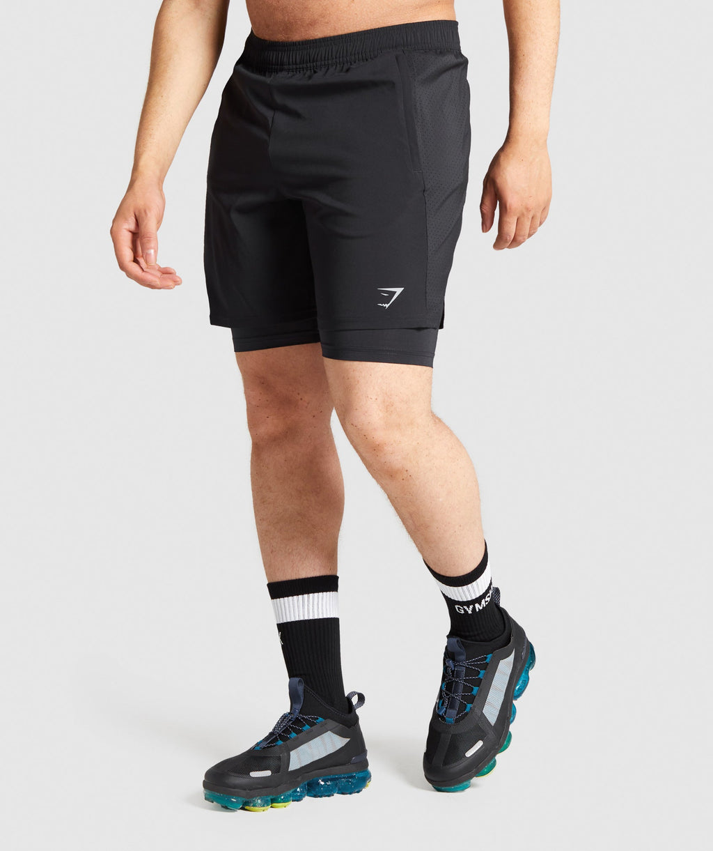 Gymshark Aspect 2 In 1 Shorts - Black