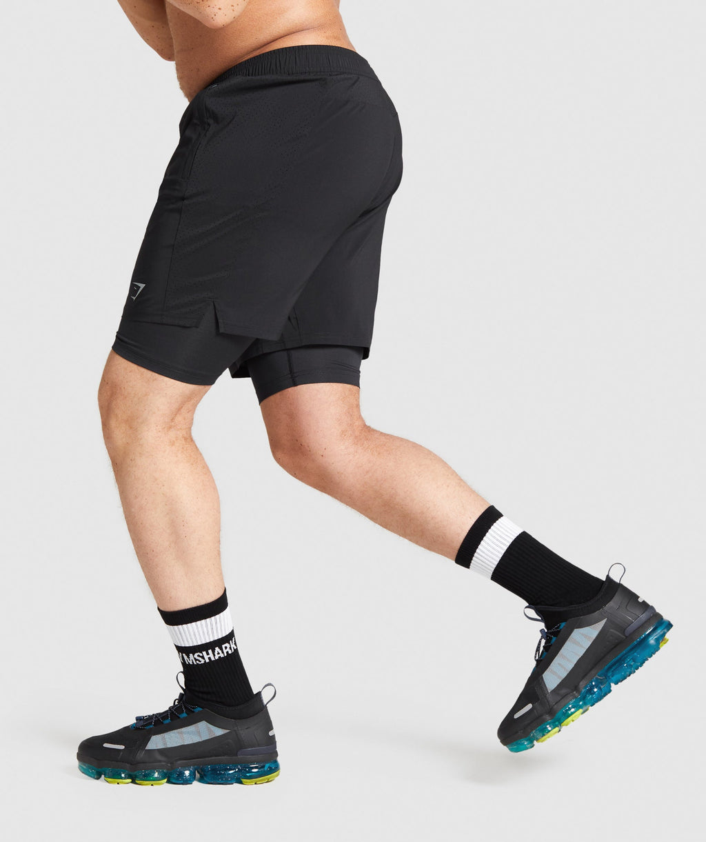 Gymshark Aspect 2 In 1 Shorts - Black