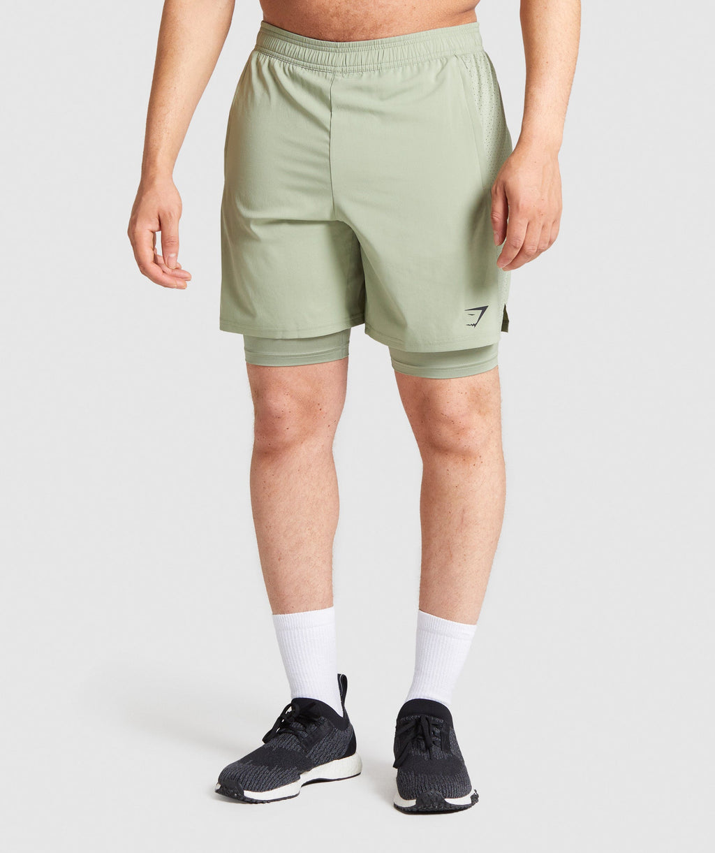 Gymshark Aspect 2 In 1 Shorts - Light Green