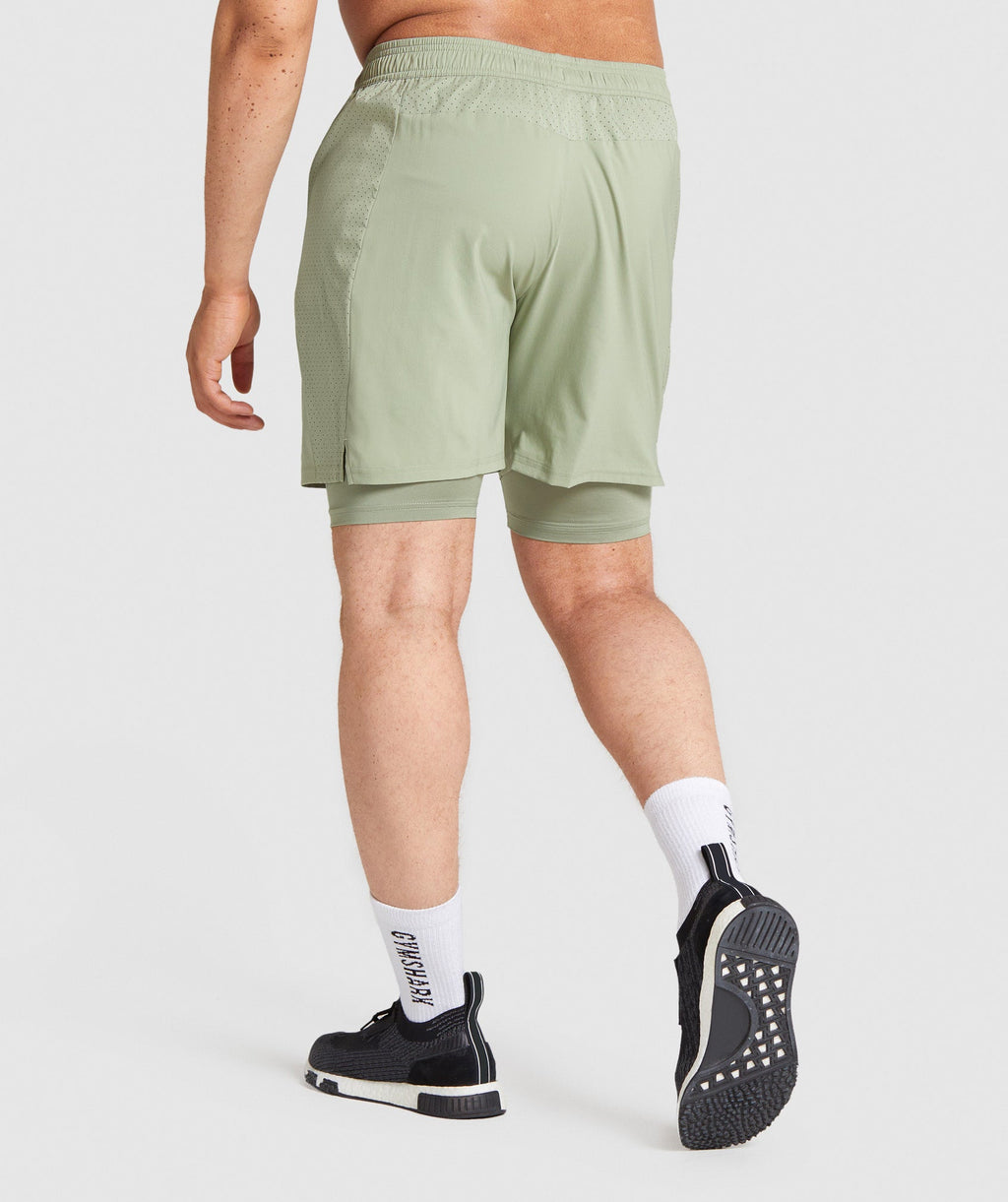 Gymshark Aspect 2 In 1 Shorts - Light Green