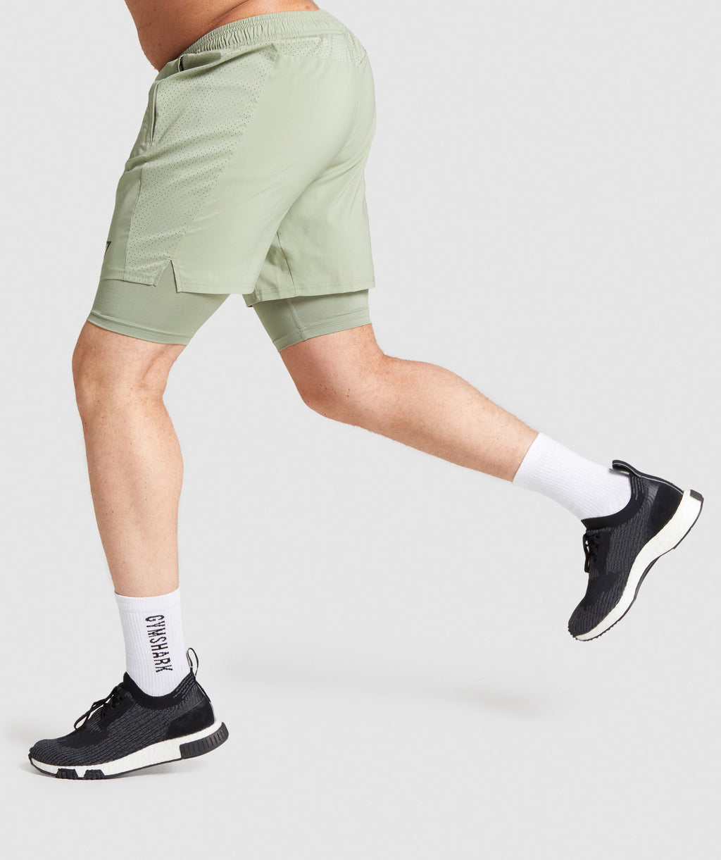 Gymshark Aspect 2 In 1 Shorts - Light Green