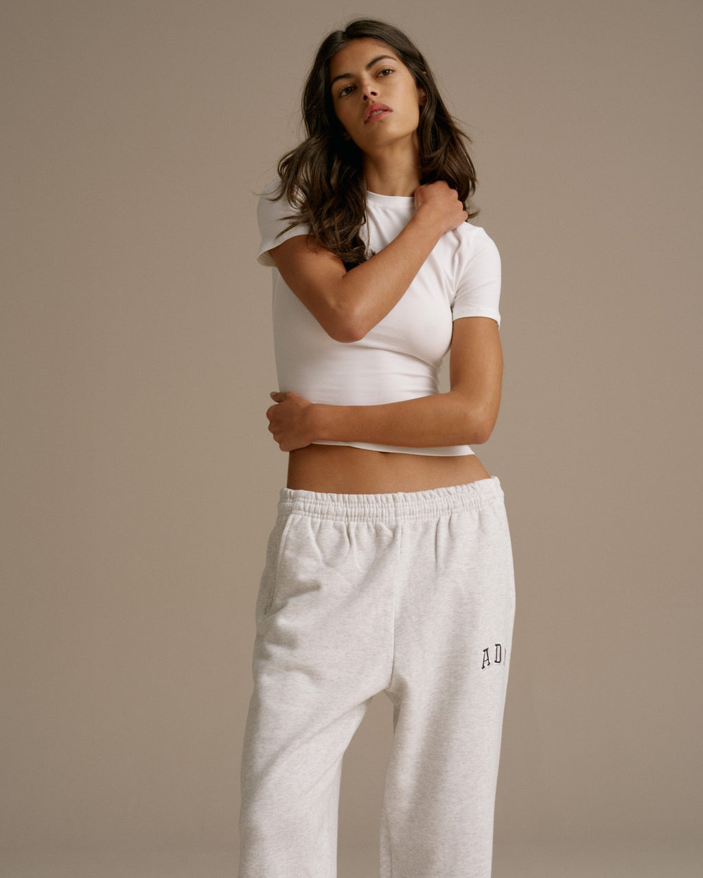 ADA Cuffed Sweatpants - Light Grey Melange