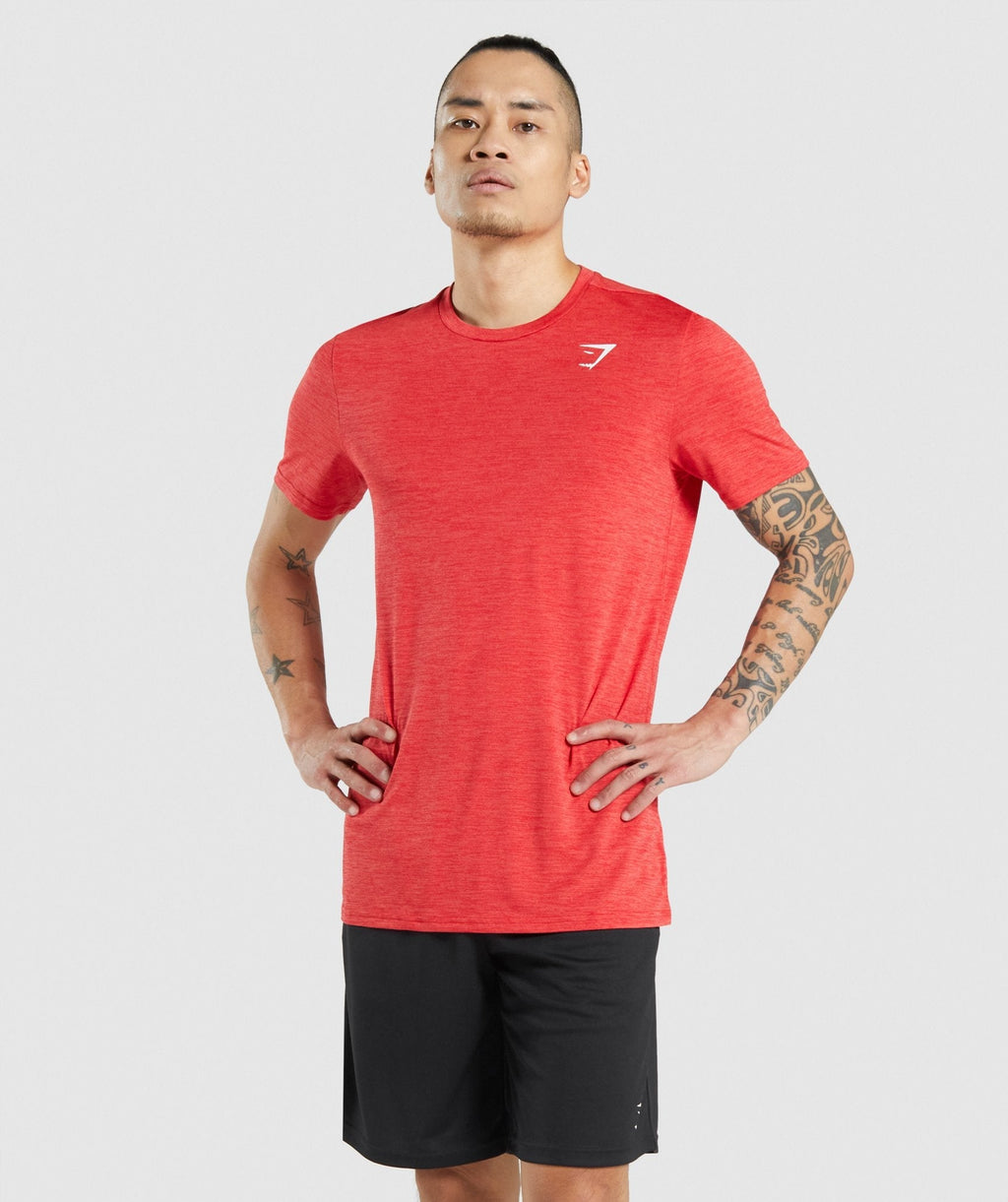 Gymshark Arrival Marl T-Shirt - Red