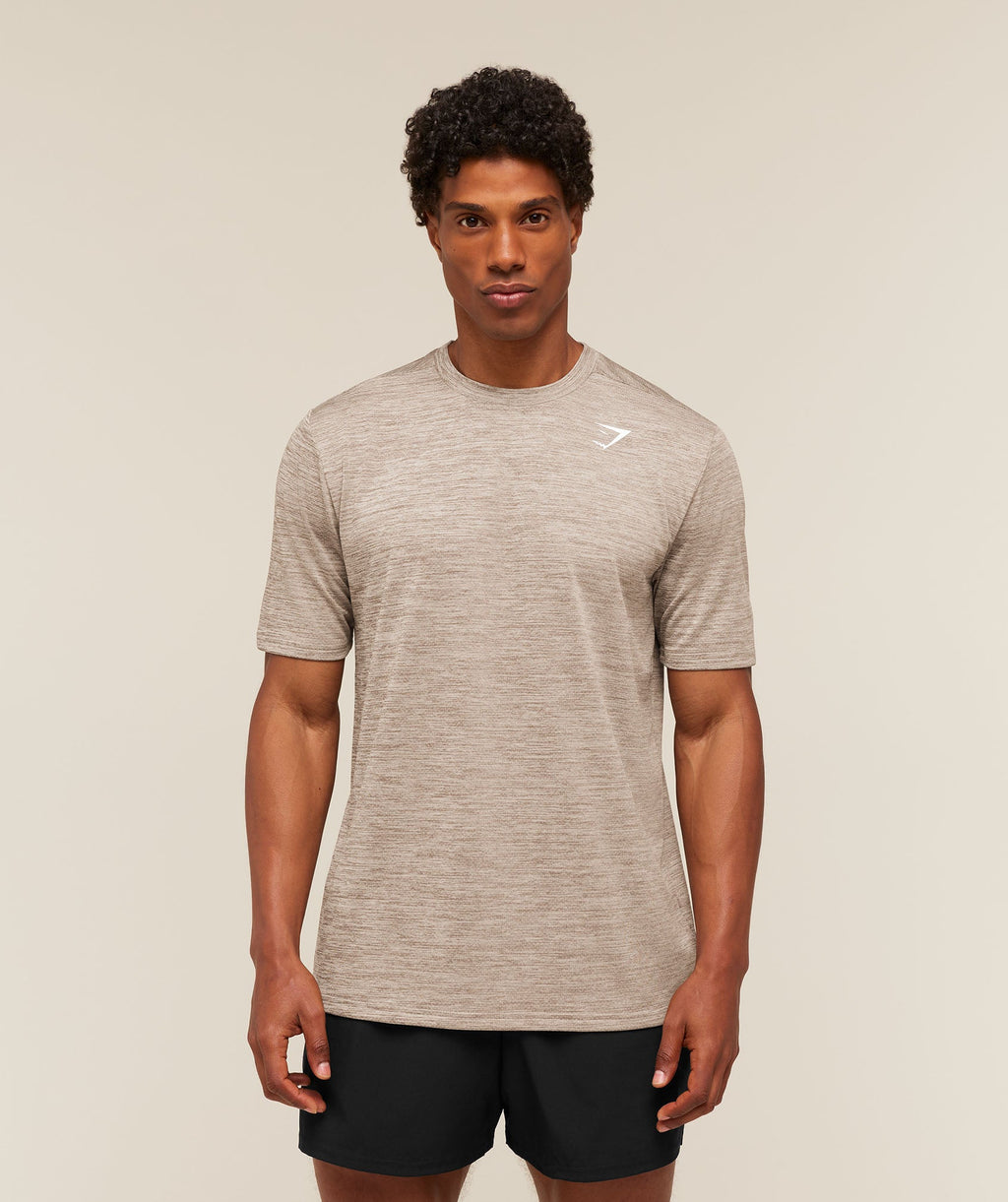 Gymshark Arrival T-Shirt - Chalk Beige/Lifestyle Brown