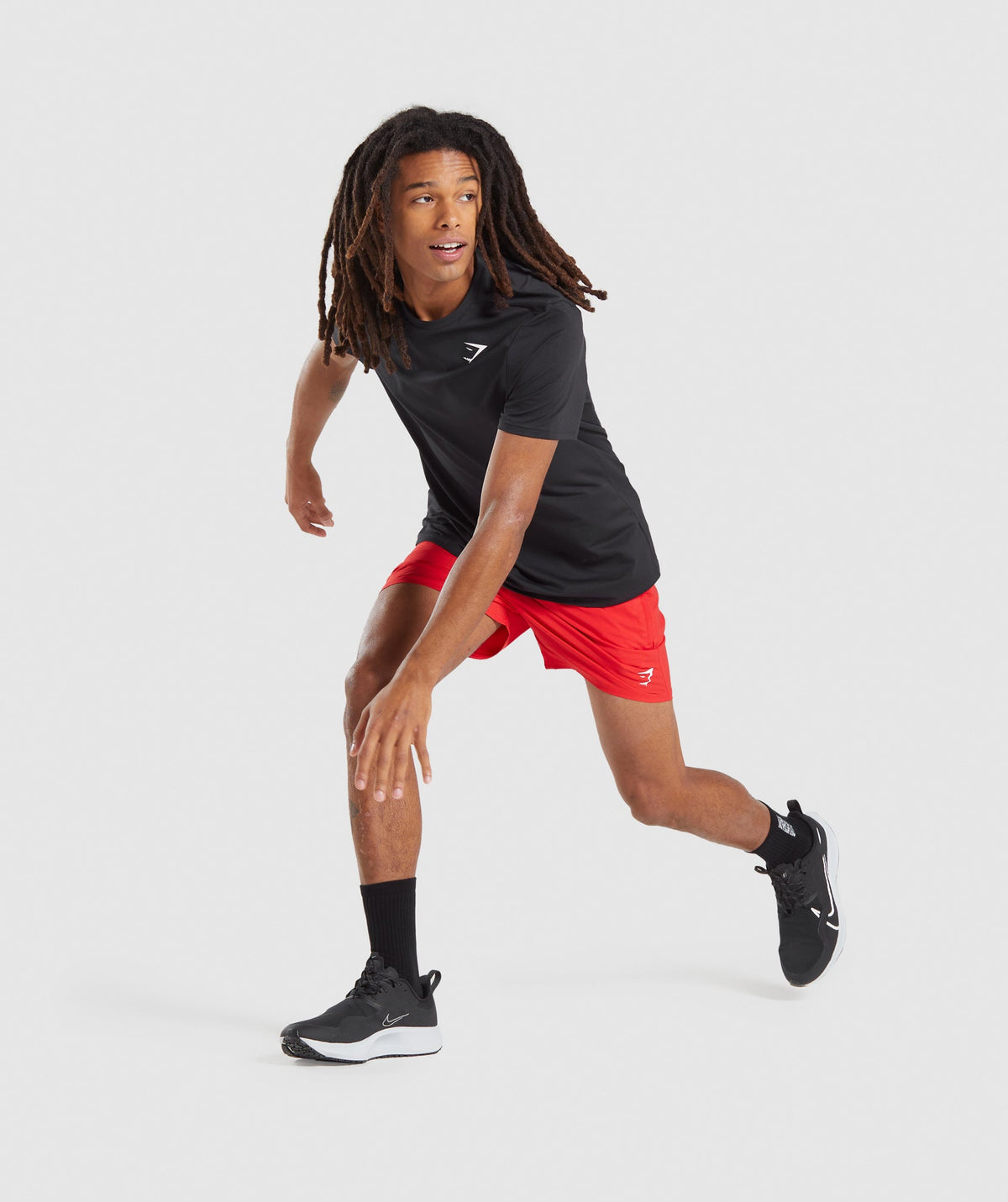 Gymshark Premium Logo Crew Socks (1pk) - Black/White