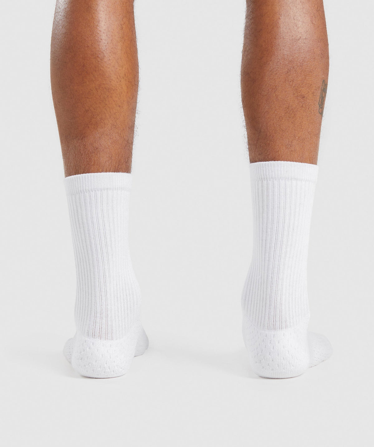 Gymshark Premium Logo Crew Socks (1pk) - White/Black