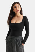 365 Contour Square Neck Bodysuit - Shadow Black