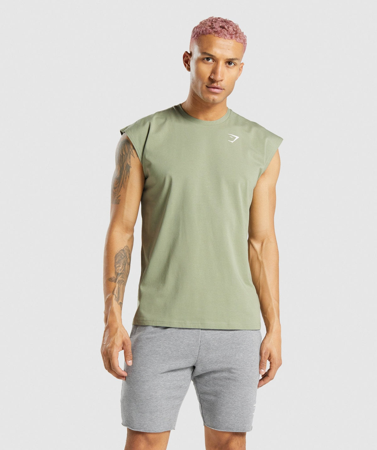 Gymshark Critical Cut Off Sleeveless Tee - Light Green