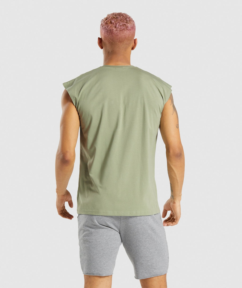 Gymshark Critical Cut Off Sleeveless Tee - Light Green
