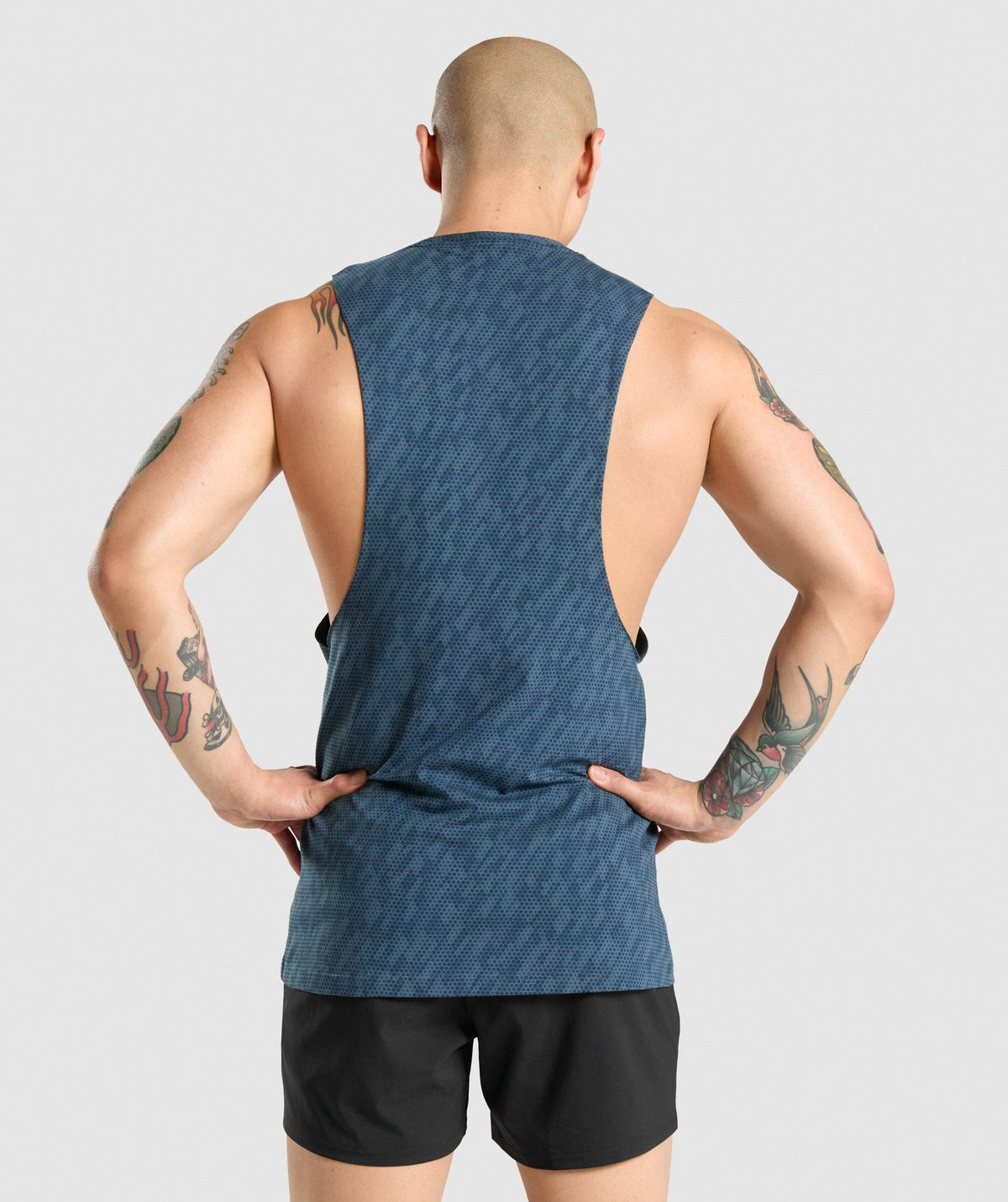 Gymshark Critical Drop Arm Tank - Teal Print